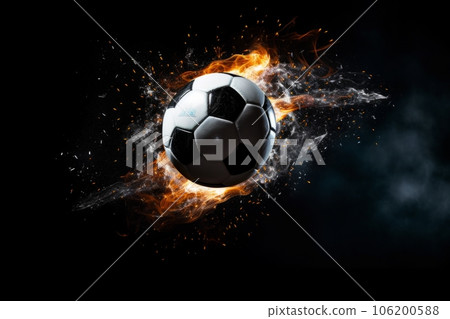 A soccer ball that burns with an intense shot: an AI work A soccer ball that burns with an intense shot: an AI work 106200588
