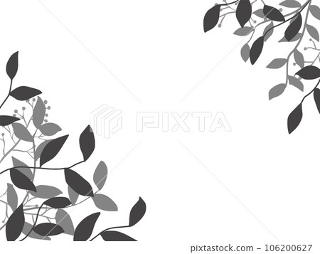 Monochrome simple plant frame 106200627