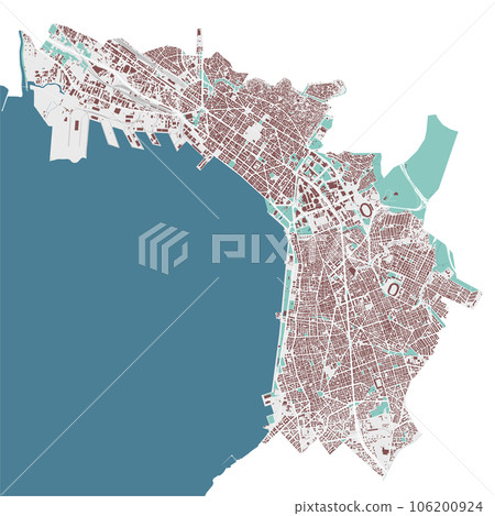 Thessaloniki map, administrative area Thessaloniki map, administrative area 106200924