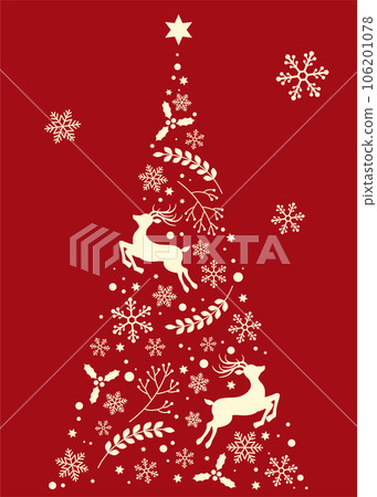 Christmas tree design illustration material vector reindeer snowflake december 106201078