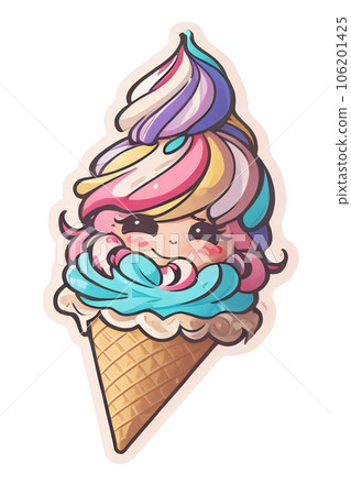 pink gelato in a cone, fairy 106201425