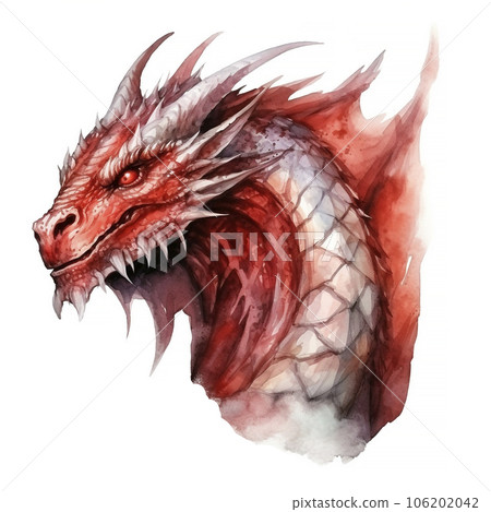 Chinese Dragon  hand drawn watercolor illustration sketch for decorative design of Asian culture celebrations, traditional holidays banners, greeting cards, fashion background and invitations. 106202042