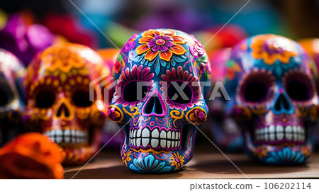 Time Honored Day of the Dead Festivities, Generative Ai 106202114