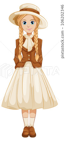 Beautiful Woman in Vintage Outfit Beautiful Woman in Vintage Outfit 106202346