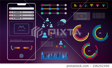 Mobile interface layout and icon Mobile interface layout and icon 106202480