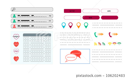 Mobile interface layout and icon Mobile interface layout and icon 106202483