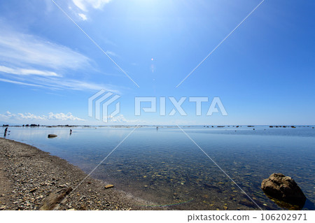 天氣好的宇之崎海灘，盛夏的絕佳景色，男鹿半島 106202971