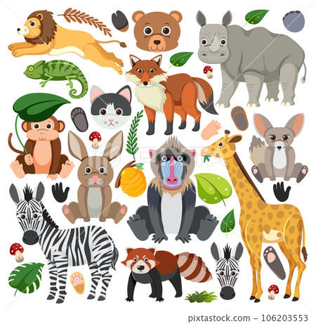 Set of mix animal character Set of mix animal character 106203553