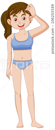 Confident girl Experiencing Puberty with Hips - Stock