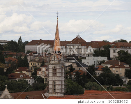 Aerial view from clock tower of Zagreb Croatia architecture city town 106203652