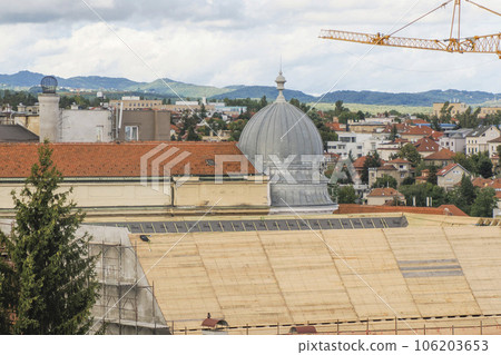 Aerial view from clock tower of Zagreb Croatia architecture city town 106203653