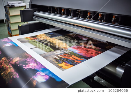 Large format printing machine in operation. Industry Large format printing machine in operation. Industry 106204066