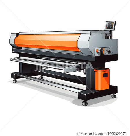 Large format printing machine on white background. Industry 106204071