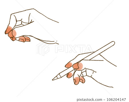 拿著筆的插畫素材 106204147