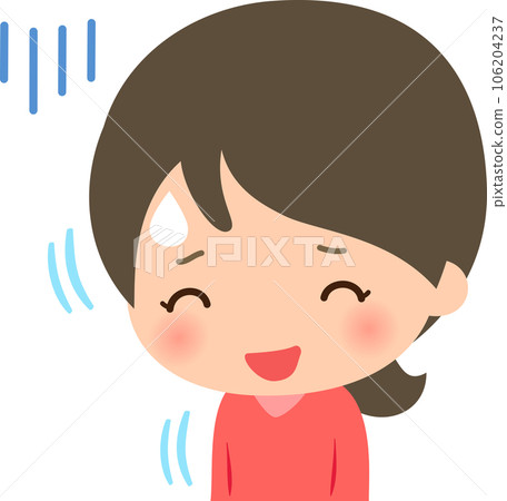 微笑著露出煩惱表情的女人 106204237