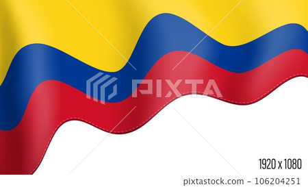 Colombia country flag realistic independence day background. Colombia commonwealth banner in motion waving, fluttering in wind 106204251