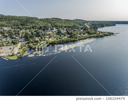 GRANDES PILES historic landmark near La Mauricie National Park Quebec, Canada on a beautiful day 106204474