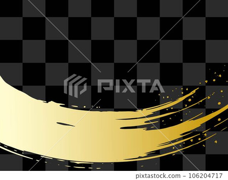 Background material with a golden brush line in a Japanese pattern Background material with a golden brush line in a Japanese pattern 106204717