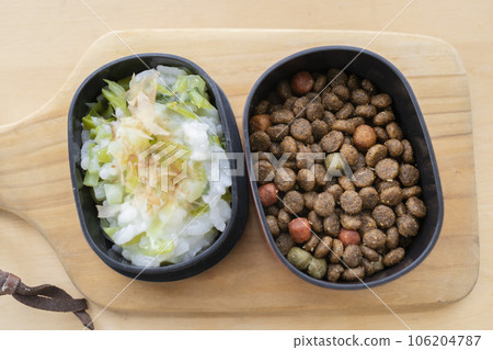 為您的狗準備的手工米飯和乾糧午餐盒 106204787