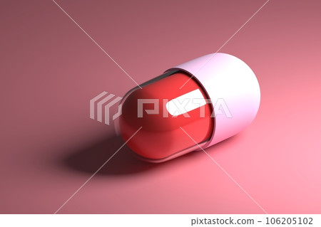 [3DCG] Red medicine capsule tablet medicine 106205102