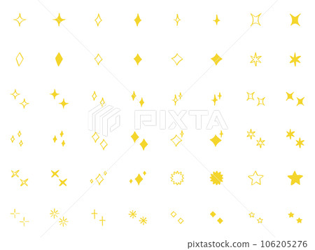 Hand drawn vector glitter and star set Cute yellow Hand drawn vector Hand drawn vector glitter and star set Cute yellow Hand drawn vector 106205276
