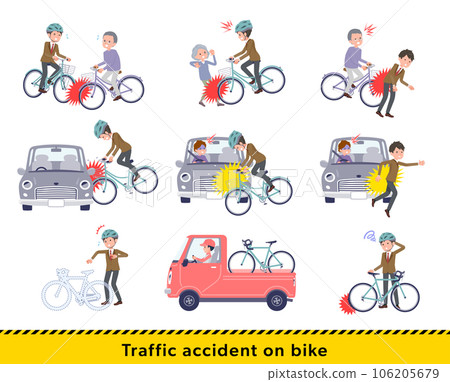 A set of blazer male students who have a bicycle accident A set of blazer male students who have a bicycle accident 106205679