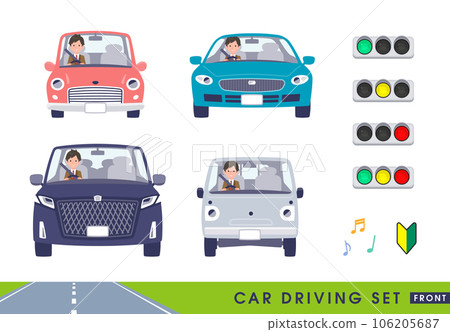一群穿著西裝外套的男生正在開車。面向前方 一群穿著西裝外套的男生正在開車。面向前方 106205687