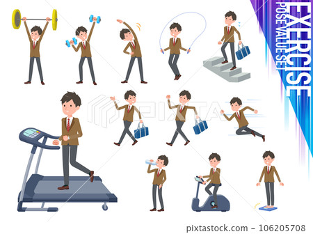 一組關於運動和運動的西裝外套男學生 一組關於運動和運動的西裝外套男學生 106205708