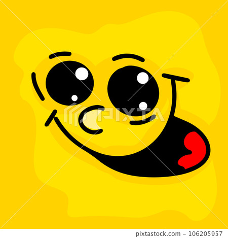 Yellow cheerful face. Vector illustration Yellow cheerful face. Vector illustration 106205957