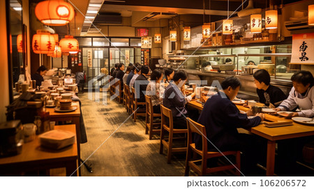 Interior view of an izakaya 106206572