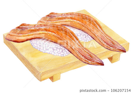 水彩插圖海鰻握壽司 106207154