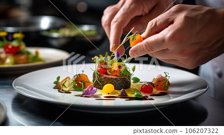 各種時尚的肉類菜餚 各種時尚的肉類菜餚 106207322