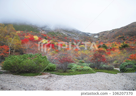 秋天的姥頭平 被霧氣籠罩的那須岳（茶臼山）[栃木縣那須鹽原市] 106207370
