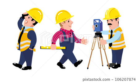 Funny construction engineer, worker and architect 106207874