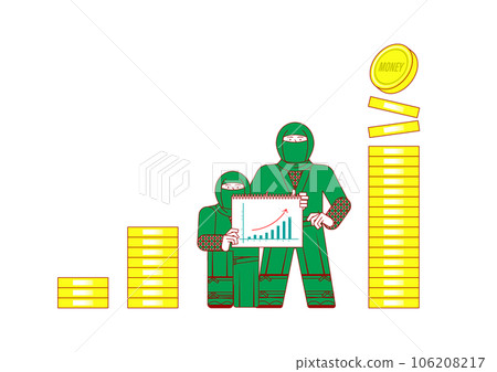 Ninja explaining long term investment Ninja explaining long term investment 106208217
