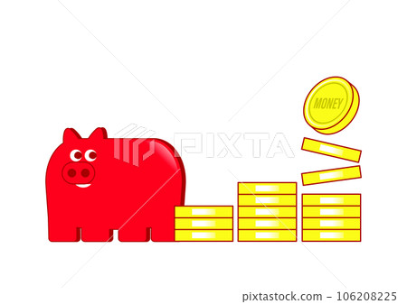 貪心的存錢罐和硬幣 106208225