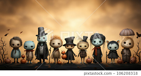 Enchanting Halloween Dolls: Festive Field Gathering Enchanting Halloween Dolls: Festive Field Gathering 106208318