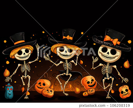 Dancing Skeletons Bring Halloween Joy 106208319