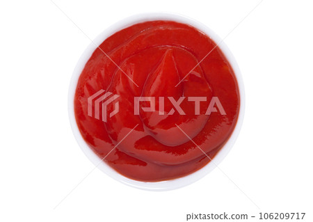 bowl of ketchup isolated on white background 106209717