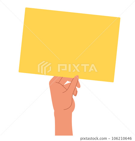 hand holding a placard 106210646