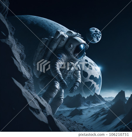 astronaut and moon astronaut and moon 106210731