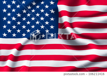 US Flag of silk, United State of America Background. 3D Render 106211416