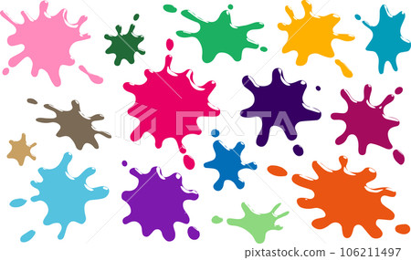 Glossy hand drawn ink stain set_colorful 106211497