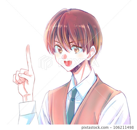 Serious looking student Smile Pointing Serious looking student Smile Pointing 106211498