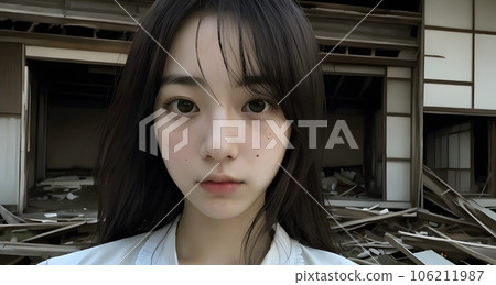 Japanese horror illustration "AI generated image" 106211987