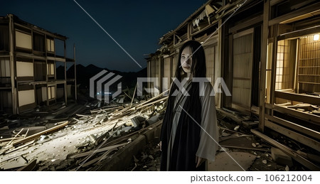 Japanese horror illustration "AI generated image" 106212004