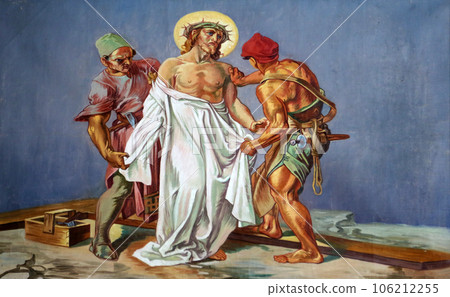 10th Stations of the Cross, Jesus is stripped of His garments, Church of St. Aloysius in in Travnik, Bosnia and Herzegovina 10th Stations of the Cross, Jesus is stripped of His garments, Church of St. Aloysius in in Travnik, Bosnia and Herzegovina 106212255