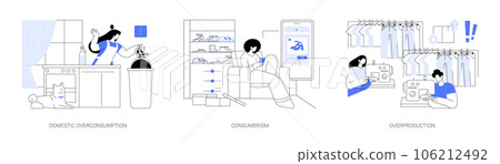 Consumption problems abstract concept vector illustrations. 106212492