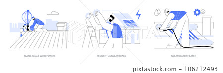 Sustainable energy in construction abstract concept vector illustrations. 106212493
