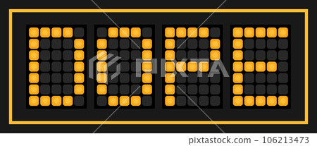 Orange color led banner in word dope on black background Orange color led banner in word dope on black background 106213473